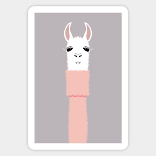 LLAMA IN PINK TURTLENECK SWEATER Sticker